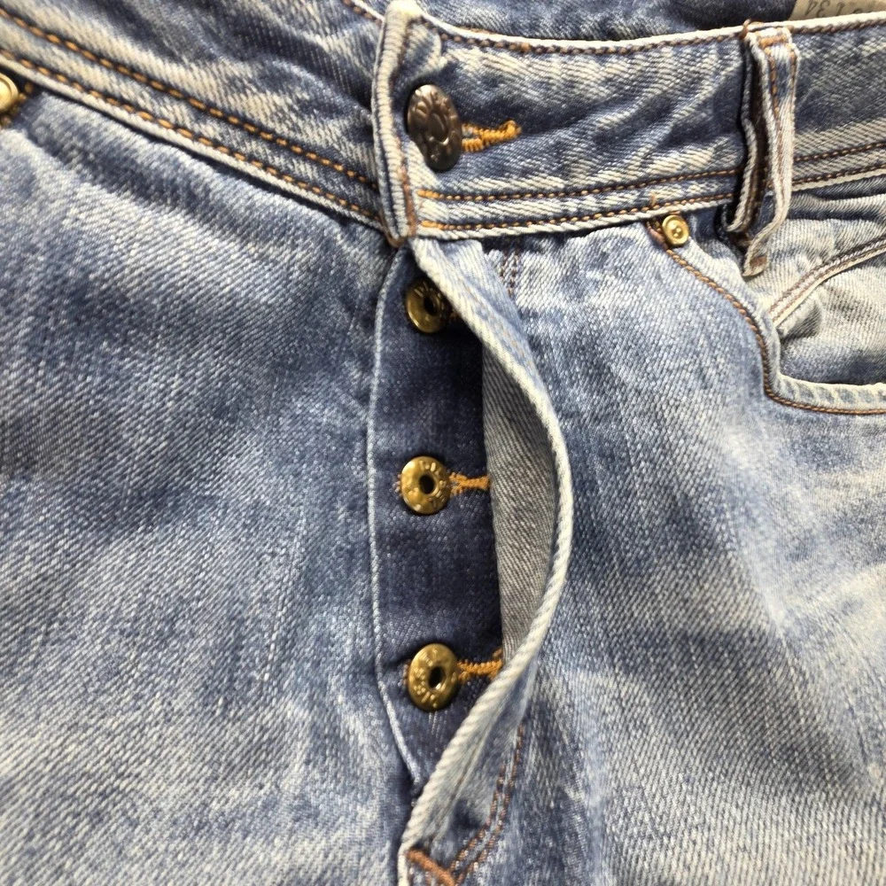 Diesel Jeans Mens 33x34 Blue Iakop Regular Slim Tapered Button Fly 0805Q